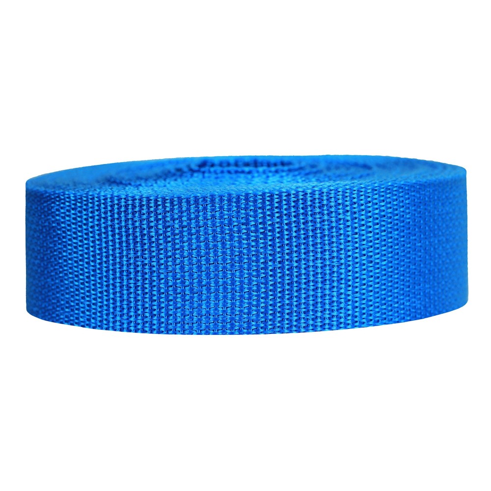Strapworks Lightweight Polypropylene Webbing - Poly Strapping for Outdoor DIY Gear Repair, Pet Collars, Crafts - 1.5 Inch x 25 Yards - Pacific Blue