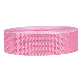 Strapworks Lightweight Polypropylene Webbing - Poly Strapping for Outdoor DIY Gear Repair, Pet Collars, Crafts - 1.5 Inch x 25 Yards - Pink