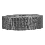 Strapworks Lightweight Polypropylene Webbing - Poly Strapping for Outdoor DIY Gear Repair, Pet Collars, Crafts - 1.5 Inch x 25 Yards - Charcoal