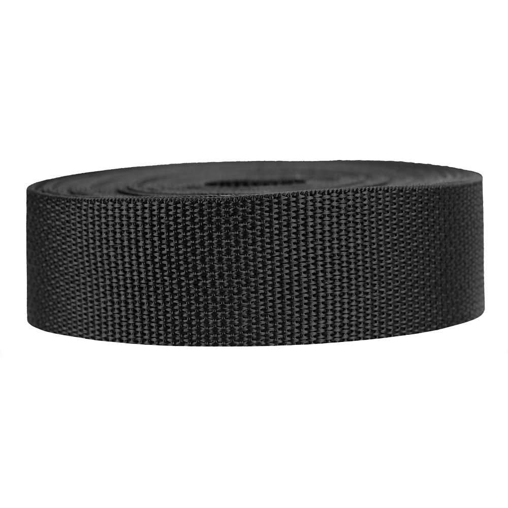 Strapworks Lightweight Polypropylene Webbing - Poly Strapping for Outdoor DIY Gear Repair, Pet Collars, Crafts - 1.5 Inch x 10 Yards - Black