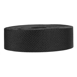 Strapworks Lightweight Polypropylene Webbing - Poly Strapping for Outdoor DIY Gear Repair, Pet Collars, Crafts - 1.5 Inch x 10 Yards - Black