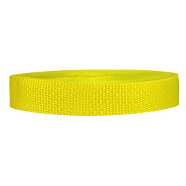 Strapworks Lightweight Polypropylene Webbing - Poly Strapping for Outdoor DIY Gear Repair, Pet Collars, Crafts - 3/4 Inch by 10, 25, or 50 Yards, Over 20 Colors, Yellow, 3/4