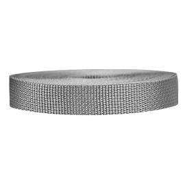 Strapworks Lightweight Polypropylene Webbing - Poly Strapping for Outdoor DIY Gear Repair, Pet Collars, Crafts - 3/4 Inch by 10, 25, or 50 Yards, Over 20 Colors, Silver Gray, 3/4