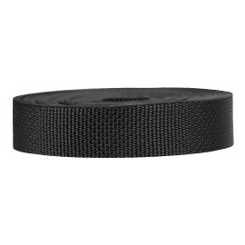 Strapworks Lightweight Polypropylene Webbing - Poly Strapping for Outdoor DIY Gear Repair, Pet Collar, Crafts - 1 Inch x 10 Yards - Black