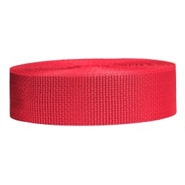 Strapworks Lightweight Polypropylene Webbing - Poly Strapping for Outdoor DIY Gear Repair, Pet Collars, Crafts - 1.5 Inch x 50 Yards - Red