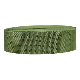 Strapworks Lightweight Polypropylene Webbing - Poly Strapping for Outdoor DIY Gear Repair, Pet Collars, Crafts - 1.5 Inch x 50 Yards - Olive Drab