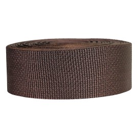 Strapworks Lightweight Polypropylene Webbing - Poly Strapping for Outdoor DIY Gear Repair, Pet Collars, Crafts - 3/4 Inch by 10, 25, or 50 Yards, Over 20 Colors, Brown, 3/4