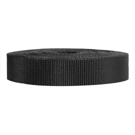 Strapworks Heavyweight Polypropylene Webbing - Heavy Duty Poly Strapping for Outdoor DIY Gear Repair, 1 Inch x 10 Yards - Black