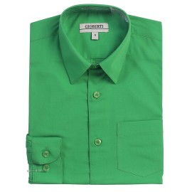 Gioberti Boys Long Sleeve Solid Dress Shirt, Green, 5