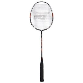 Fiberflash 7 Badminton Racket Set, Featuring 2 Carbon Fiber Shaft Racquets, 3 Shuttlecocks Plus Fabric Carrying Bag All Included (Orange/Black)