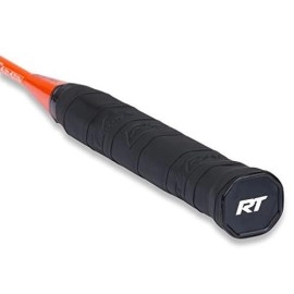 Fiberflash 7 Badminton Racket Set, Featuring 2 Carbon Fiber Shaft Racquets, 3 Shuttlecocks Plus Fabric Carrying Bag All Included (Orange/Black)