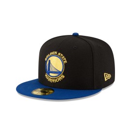 Nba Golden State Warriors Mens 2-Tone 59Fifty Fitted Cap , Black , 7 14