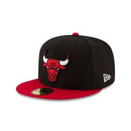 Nba Chicago Bulls Mens 2-Tone 59Fifty Fitted Cap , Black , 7 38