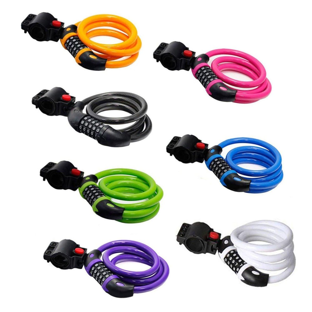 Gofriend Bike Lock High Security 5 Digit Resettable Combination Coiling Cable Lock Best For Bicycle Outdoors, 12Mx12Mm