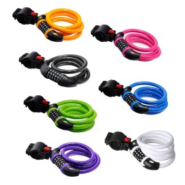 Gofriend Bike Lock High Security 5 Digit Resettable Combination Coiling Cable Lock Best For Bicycle Outdoors, 12Mx12Mm
