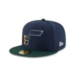 Nba Utah Jazz Mens 2-Tone 59Fifty Fitted Cap , Navy , 7 38