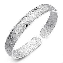 Women Jewelry 925 Silver Sterling Silver Bracelet Fashion Cuff Bangle Chain Bracelets