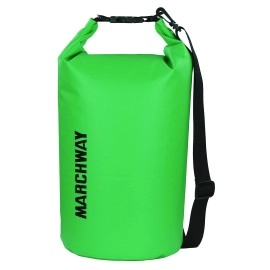 Marchway Floating Waterproof Dry Bag Backpack 5L/10L/20L/30L/40L, Roll Top Sack Keeps Gear Dry For Kayaking, Rafting, Boating, Swimming, Camping, Hiking, Beach, Fishing (Green, 20L)