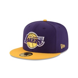 Nba Los Angeles Lakers Mens 2-Tone 59Fifty Fitted Cap , Purple , 7 14