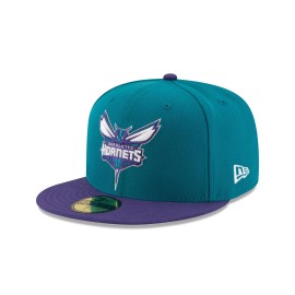 Nba Charlotte Hornets Mens 2-Tone 59Fifty Fitted Cap , Teal , 7 34