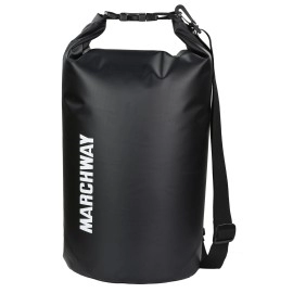 Marchway Floating Waterproof Dry Bag Backpack 5L/10L/20L/30L/40L, Roll Top Sack Keeps Gear Dry For Kayaking, Rafting, Boating, Swimming, Camping, Hiking, Beach, Fishing (Black, 10L)