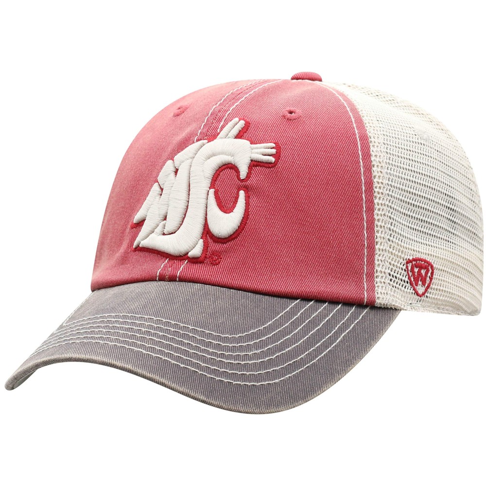 Top Of The World Washington State Cougars Men'S Relaxed Fit Adjustable Mesh Offroad Hat Team Color Icon, Adjustable