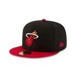 Nba Miami Heat Mens 2-Tone 59Fifty Fitted Cap , Black , 7 58