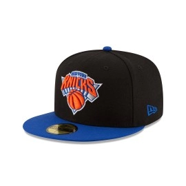 Nba New York Knicks Mens 2-Tone 59Fifty Fitted Cap , Black , 7 34