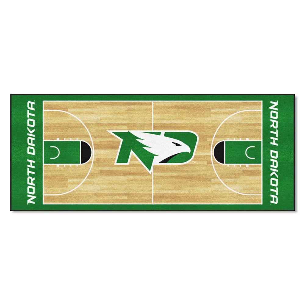 Fanmats 21686 North Dakota Fighting Hawks Basketball Court Runner Rug - 30In. X 72In. Sports Fan Area Rug