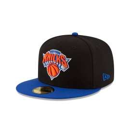 Nba New York Knicks Mens 2-Tone 59Fifty Fitted Cap , Black , 7 18