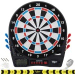 Viper Showdown Electronic Dartboard Sport Size Over 30 Games with 590 Options Automatic Scoring LCD Display Missed-Dart Catch Band Battery Operated Included Soft Tip Darts with Replacement Points