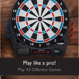 Viper Showdown Electronic Dartboard Sport Size Over 30 Games with 590 Options Automatic Scoring LCD Display Missed-Dart Catch Band Battery Operated Included Soft Tip Darts with Replacement Points