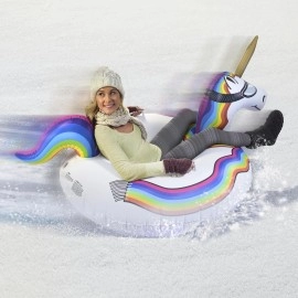 GoFloats Winter Snow Tube - Unicorn - The Ultimate Sled & Toboggan