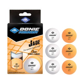 Donic-Schildkrat Jade Table Tennis Ball, Poly 40+ Quality, Package With 6 Units, 3X White 3X Orange, 608509