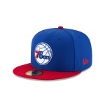 Nba Philadelphia 76Ers Mens 2-Tone 59Fifty Fitted Cap , Royal , 7 12