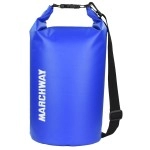 Marchway Floating Waterproof Dry Bag Backpack 5L/10L/20L/30L/40L, Roll Top Sack Keeps Gear Dry For Kayaking, Rafting, Boating, Swimming, Camping, Hiking, Beach, Fishing (Dark Blue, 20L)