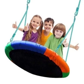 Blue Island Tree Swing-Childrens Outdoor Large Size 40 Diameter Durable Swing-Easy Installation