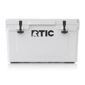 RTIC Hard Cooler, 45 qt, White, Ice Chest with Heavy Duty Rubber Latches, 3 Inch Insulated Walls