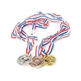 Neliblu Torch Award Medals (2 Dozen) - Bulk - Gold, Silver, Bronze Medals - Olympic Style Award Medals - First Second Third Winner - Great For Party Favor Decorations And Awards