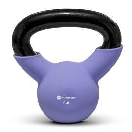 Gymenist Kettlebell Fitness Iron Weights With Neoprene Coating Around The Bottom Half Of The Metal Kettle Bell (7 Lb)