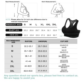 FITTIN Racerback Sports Bras for Women- Padded Seamless High Impact Support for Yoga Gym Workout Fitness Pack of 4 M