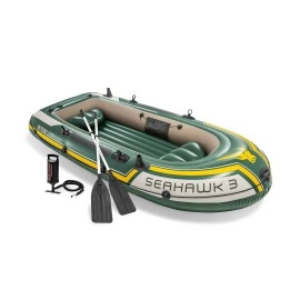 Intex Seahawk Inflatable Boat Set, 3-Person Boat Set With Oars + Inflator