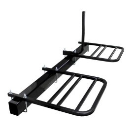 Quick Products QPRBM2R RV Bumper-Mounted 2-Bike Rack with Adjustable Width and Stabilizer Post