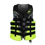 O'Neill Men'S Superlite Uscg Life Vest,Black/Lime/Smoke:Lime,4Xl