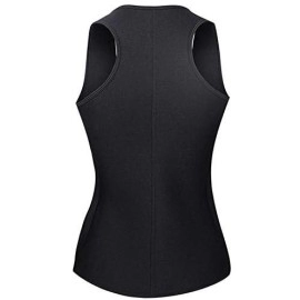 Lelinta Neoprene Sauna Suit - Sauna Tank Top Vest With Adjustable Shaper Trainer Belt,Black,3Xl(Fit For Waist:34.6-36.2)