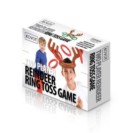 Kovot Two-Player Inflatable Reindeer Ring Toss Game - Game Rules Included (2 Antlers 8 Rings)