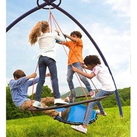 Hearthsong Large Vortex Spinning Ring Swing And Sky Dome Arched Stand Special, Swing 68 H X 50 Diam, Stand 8H X Approx 13W, Holds Up To 300 Lbs.