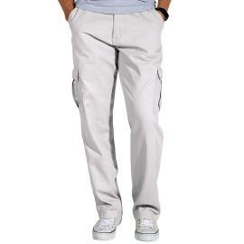 Match Mens Loose-Fit Straight Stretch Twill Cargo Pants (34, 6039 Apricot)