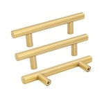 Goldenwarm 20 Pack Brushed Brass Cabinet Handle Pulls Dresser Drawer Hardware 3 Inch(76Mm) - Ls201Gd76 Kitchen Cabinet Handles Cupboard Door Pulls Bathroom Hardware, Stainless Steel