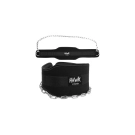 Hawk Sports Dip Belt With Chain For Men & Women, Black 6-Inch Wide Weight Belt With 36